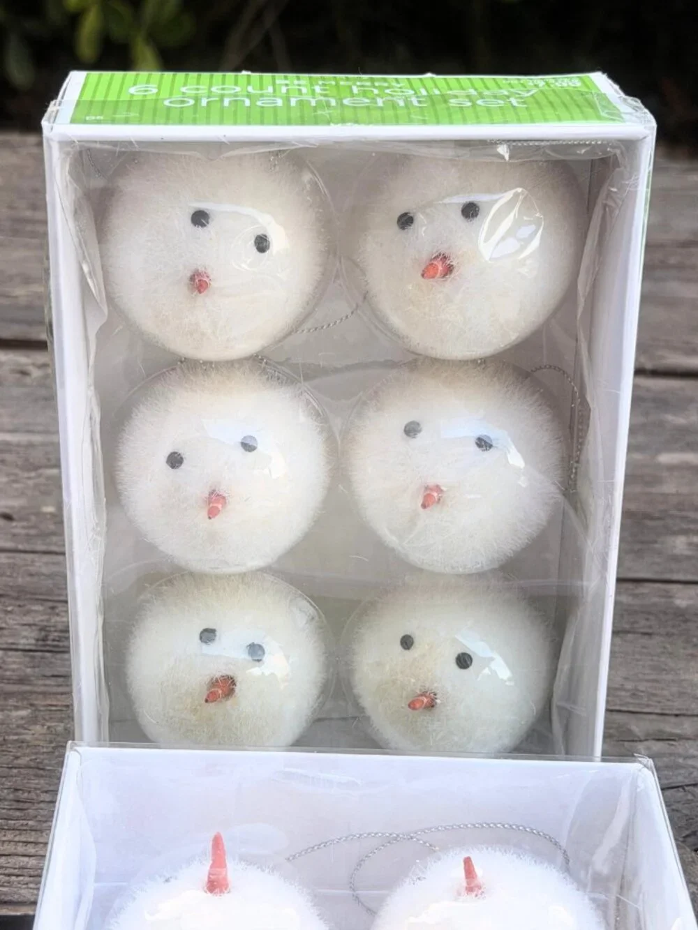 2009 Set Of 12 Target Snowman Fuzzy Round Christmas Ornaments NEW in Box